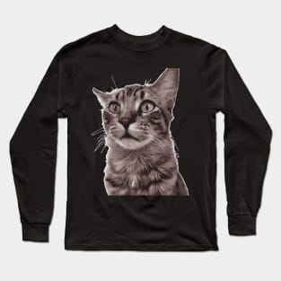 Shocked Cat Funny Cat Lover Long Sleeve T-Shirt